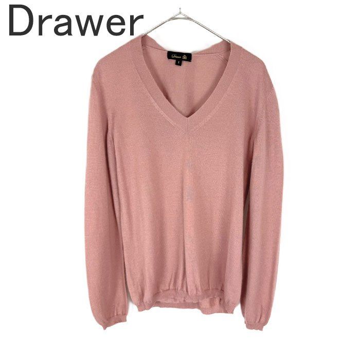 中古・古着通販】DRAWER (ドゥロワー) 5Gウールカシミヤ畔編みクルー  