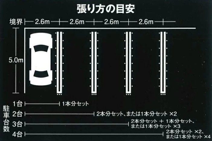 ラインテープ 駐車場ライン引き