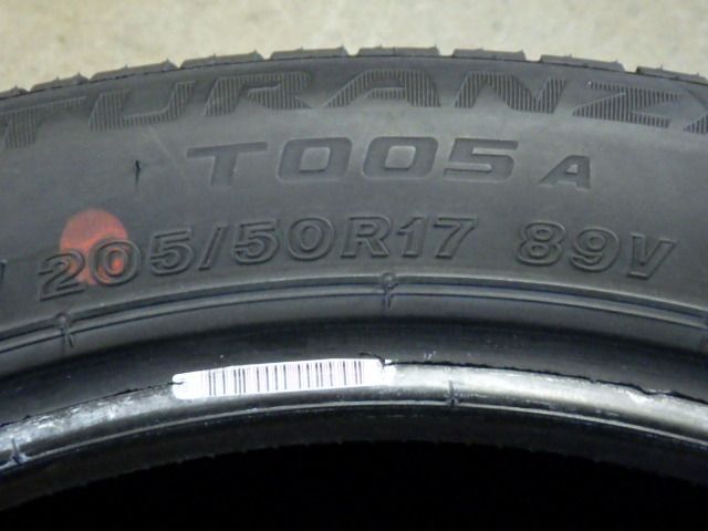 K382 ◆送料無料◆2025|2025年製造 約8部山◆BRIDGESTONE TURANZA T005A◆205|50R17◆4本