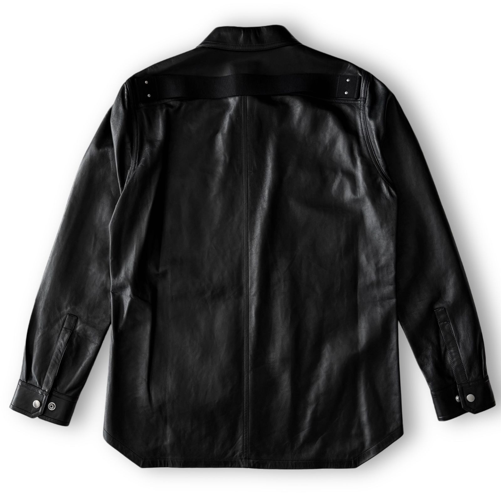 20FW リックオウエンス Leather Outer Shirt Jacket Rick Owens Outershirt Tamponato Leather Black – LESS 17