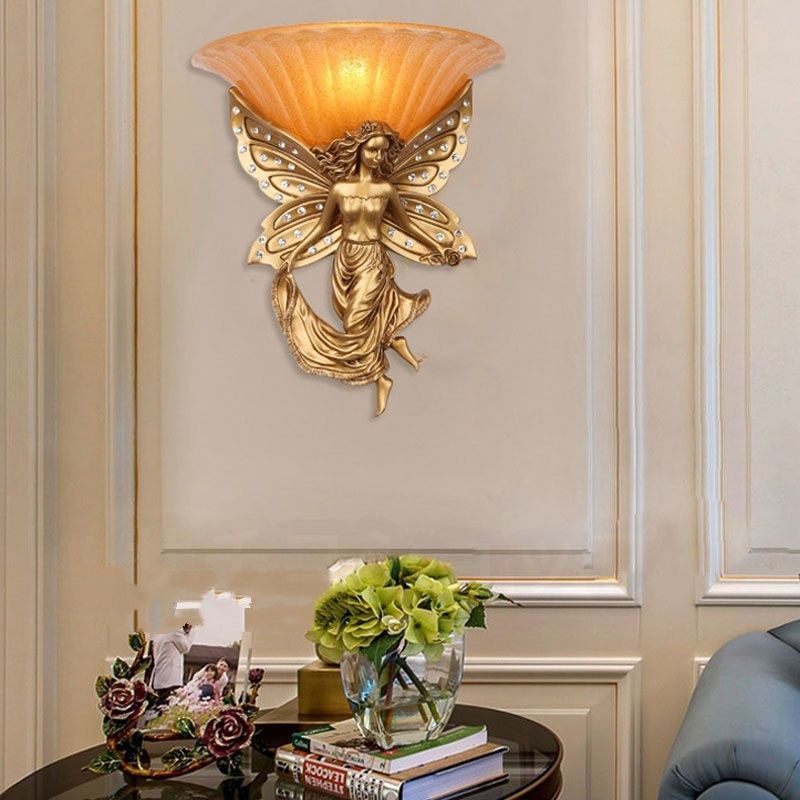 プラケットライト 壁掛け灯 壁灯 室内 屋内 エクステリア 門柱灯 アンティーク 北欧風 バタフライエンジェル 右