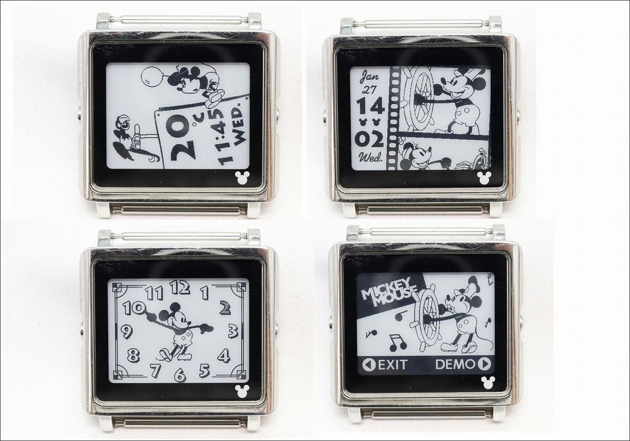  W 265 37 動作品 電池交換済 エプソン ディズニー ミッキーマウス スマートキャンバス 腕時計 フェイスのみ メンズ 腕時計(デジタル) 時計