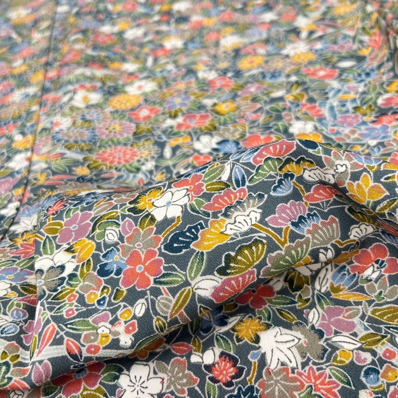 小紋　型染め　花模様　着物　010k 小紋 型染め 花模様 着物 010k 小紋 型染め 花模様 着物 010k