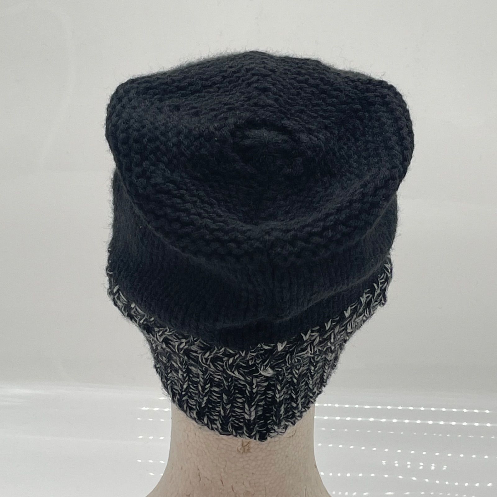 KO3494□DIESEL ディーゼル ブラック ニット帽 ビーニー ロゴ