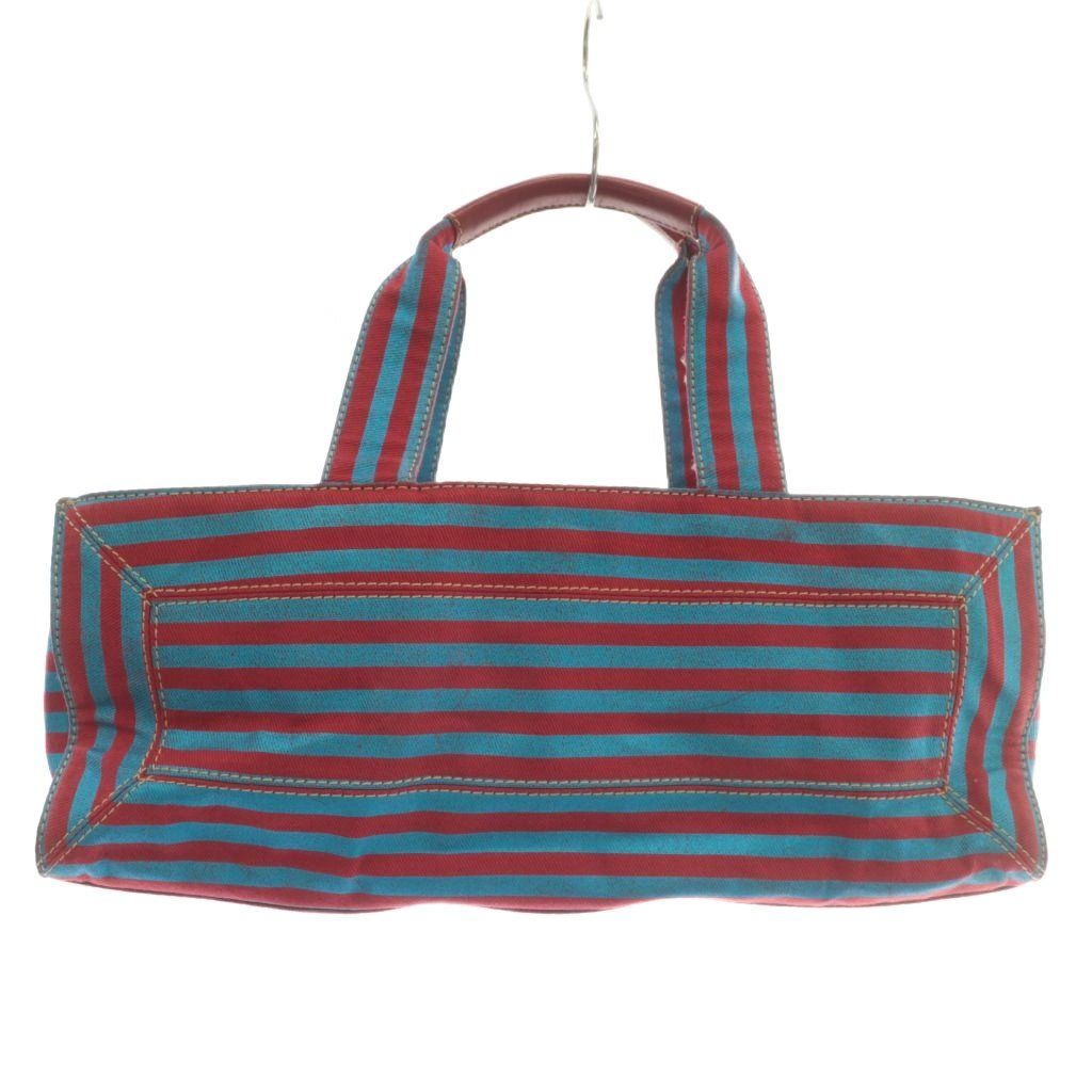 ヴィヴィアンウエストウッド Vivienne Westwood ハンドバッグ トート キャンバス ボーダー柄 総柄 赤 レッド 青 ブルー XZ GY18