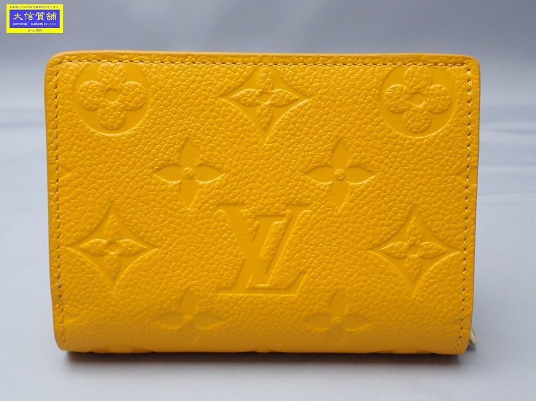 LOUIS VUITTON ルイ ヴィトン モノグラム アンプラント 二つ折り財布 ポルトフォイユ ク M83640 ジョヌドール イエロー系 A-8937 質屋