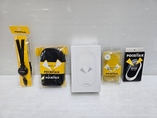 ソースネクスト ポケトーク POCKETALK W1PGG ゴールド 通訳機 グローバル通信 2年 純正 4点セット ○YR-19479○