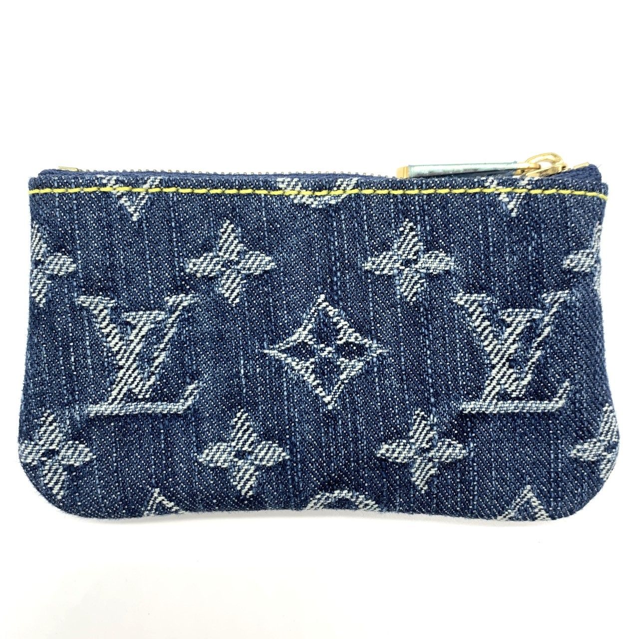 ルイヴィトン M95343 モノグラムデニム ポシェット クレ コインケース 小銭入れ キーケース LOUIS VUITTON Aランク