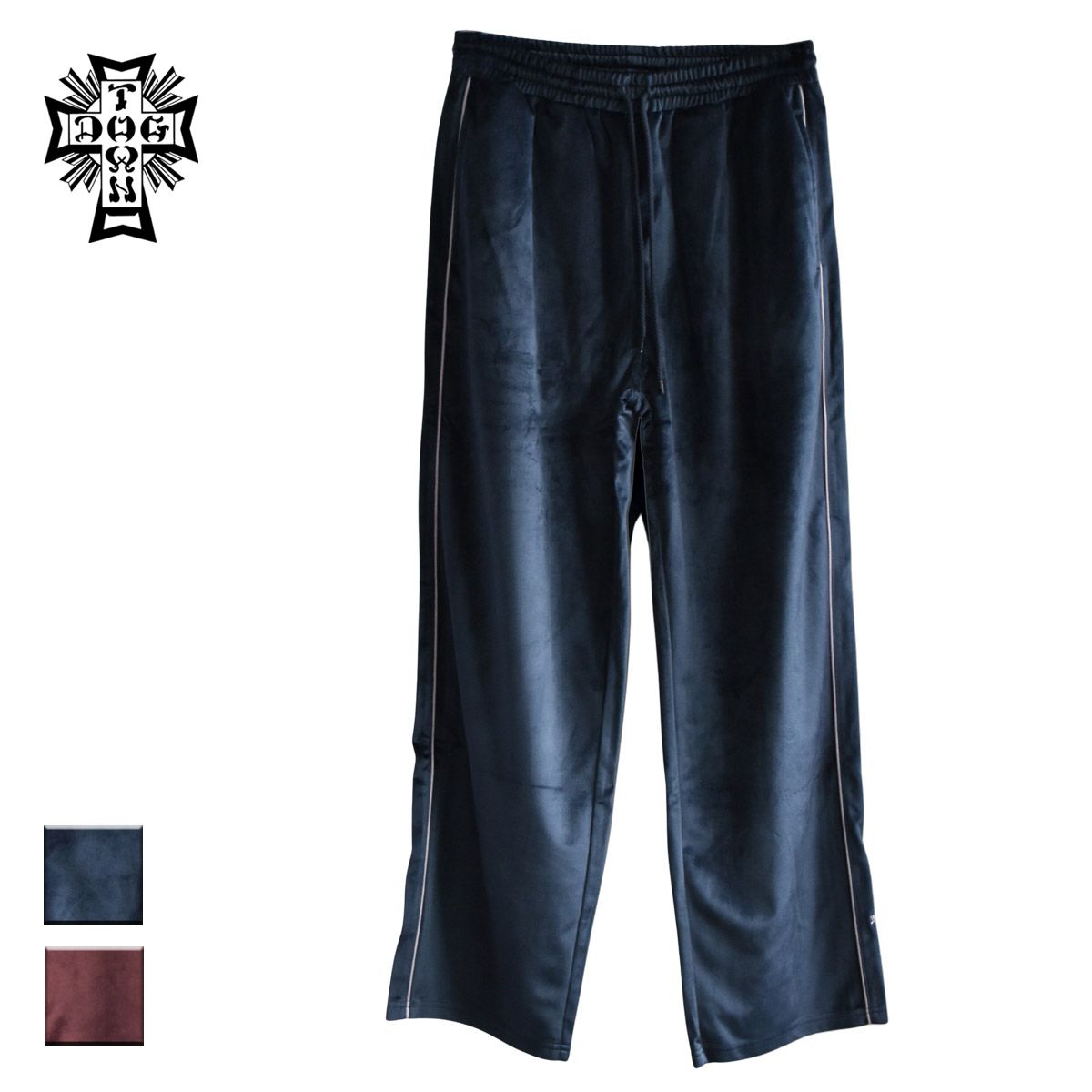 DOGTOWN ドッグタウン DT VELOR TRACK PANTS メンズ|レディース ネイビー|ブラウン M-XL DT-P-001