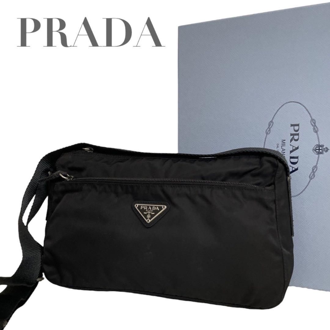 価格交渉/質問大歓迎♪】極美品 プラダ PRADA 三角ロゴ ナイロン 黒