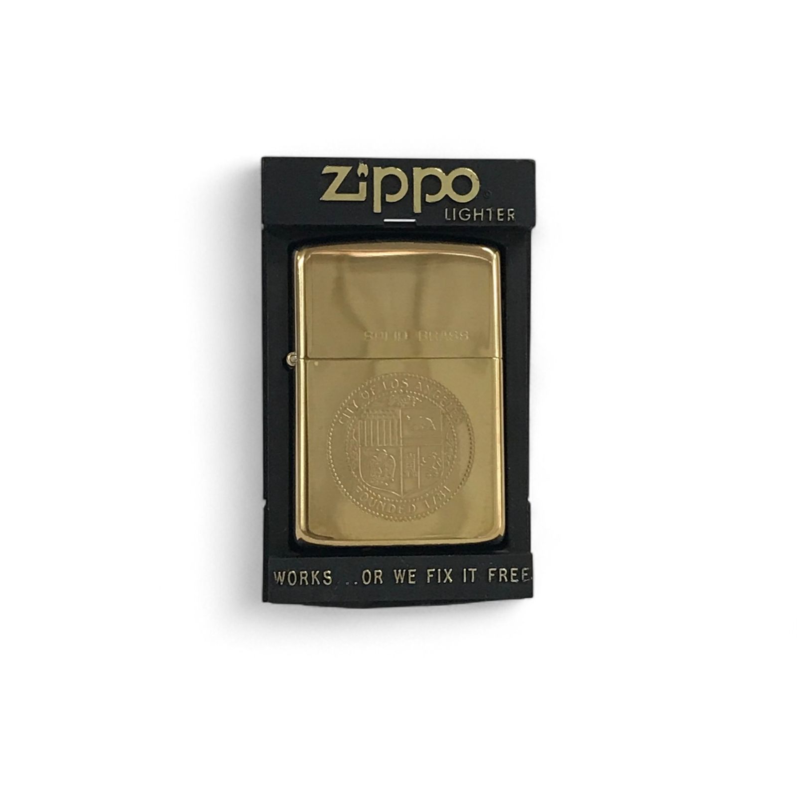 Zippo ジッポー オイルライター SOLID BRASS 真鍮製 ロサンゼルス