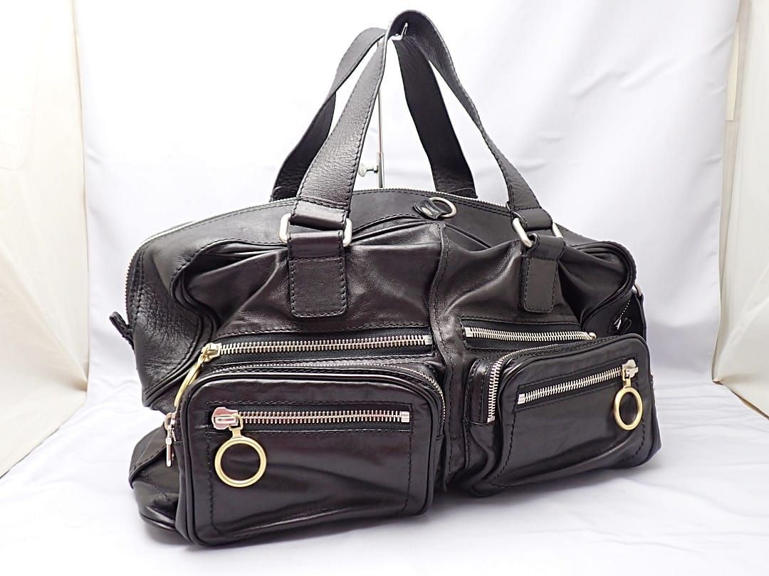 CHLOE クロエ ベティ ハンドバッグ ミニボストン コインケース付 レザー ブラック B A-8952 質屋 DECORATOM_COM_BR