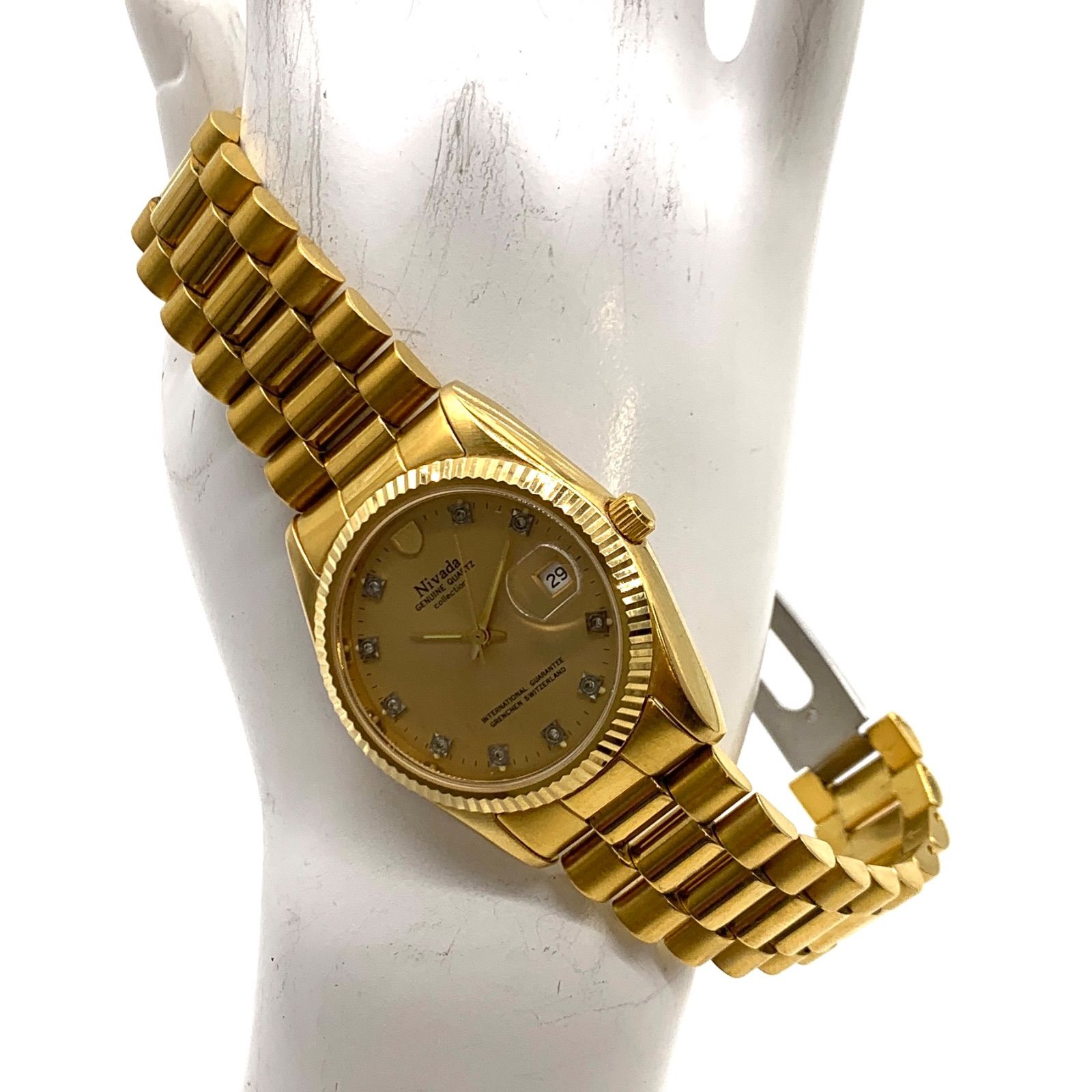 お買い得】Nivada Grenchen 腕時計 GENUINE QUARTZ ゴールド系 - メルカリ