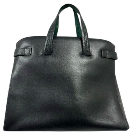 モラビト MORABITO ハンドバッグ トートバッグ オープントップ 台形 スクエア ステッチ シルバー金具 無地 フランス ブラック 黒 緑 グリーン