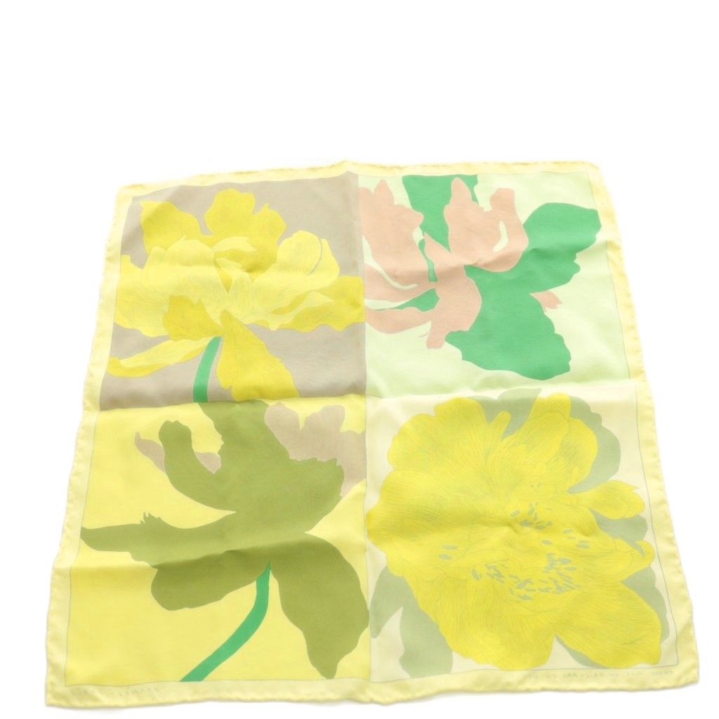 エルメス HERMES カレ45 ETUDE POUR UN IRIS スカーフ 花柄 黄 イエロー AN23 OH