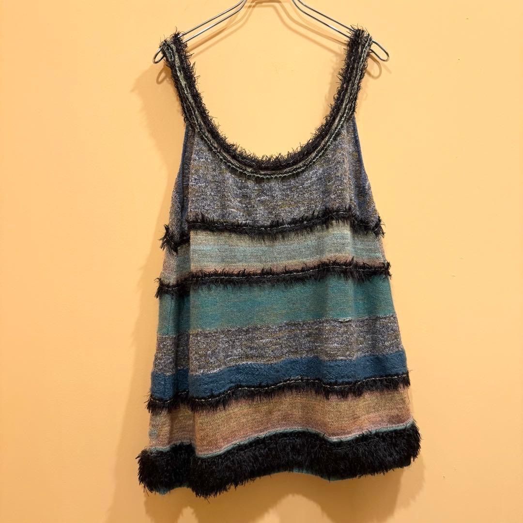 M.-KYOKO ニットビスチェ キッドモヘア混 コサージュ マルチ 2