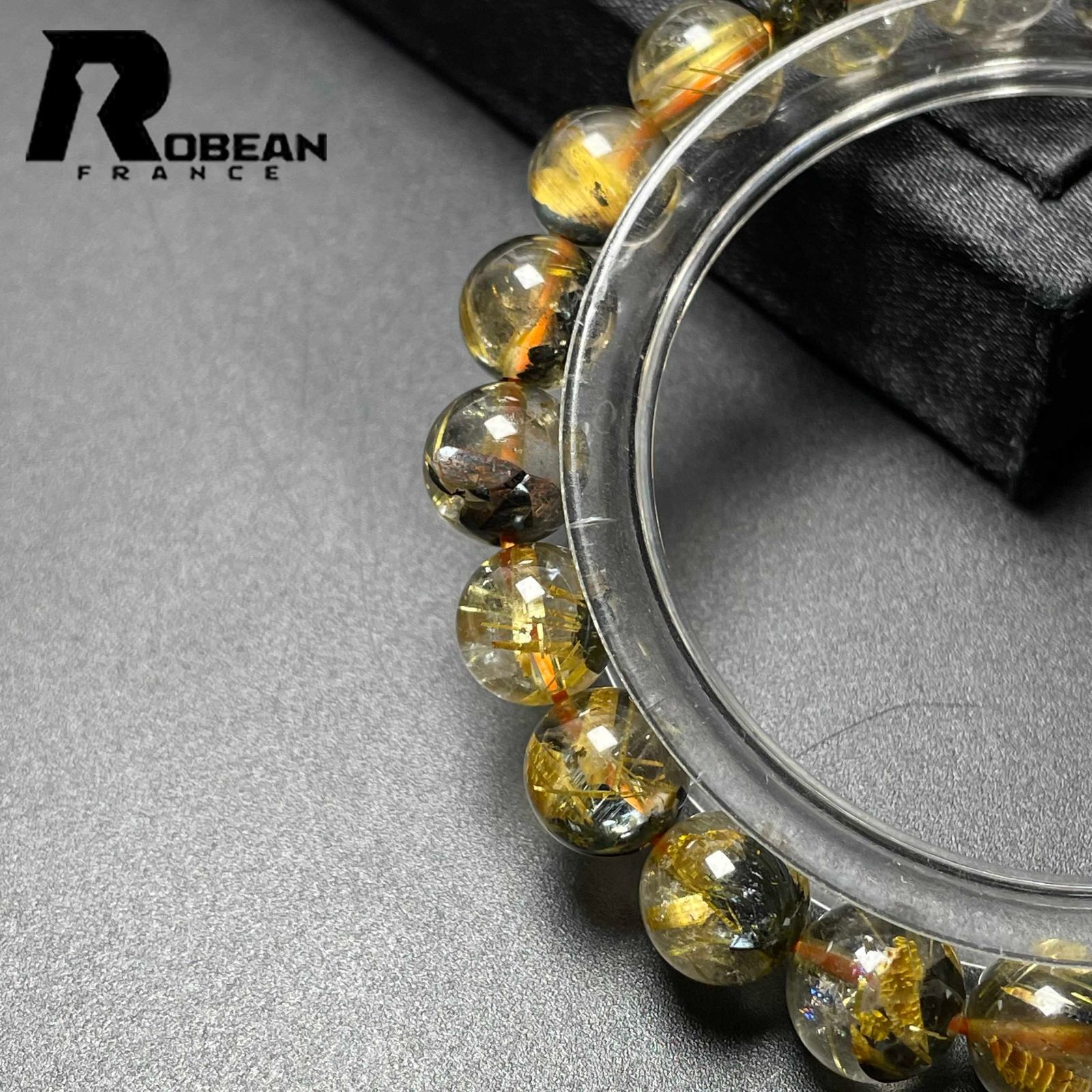 希少 EU製 定価13万円☆ROBEAN・太陽花タイチンルチル☆黄金針水晶 金 
