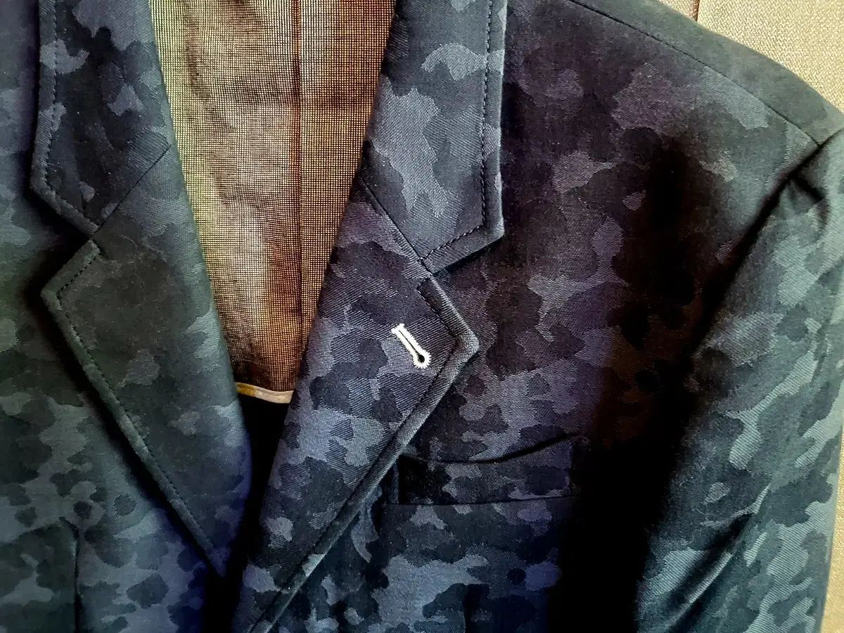 ウール迷彩ジャケット イタリア製 ブルー