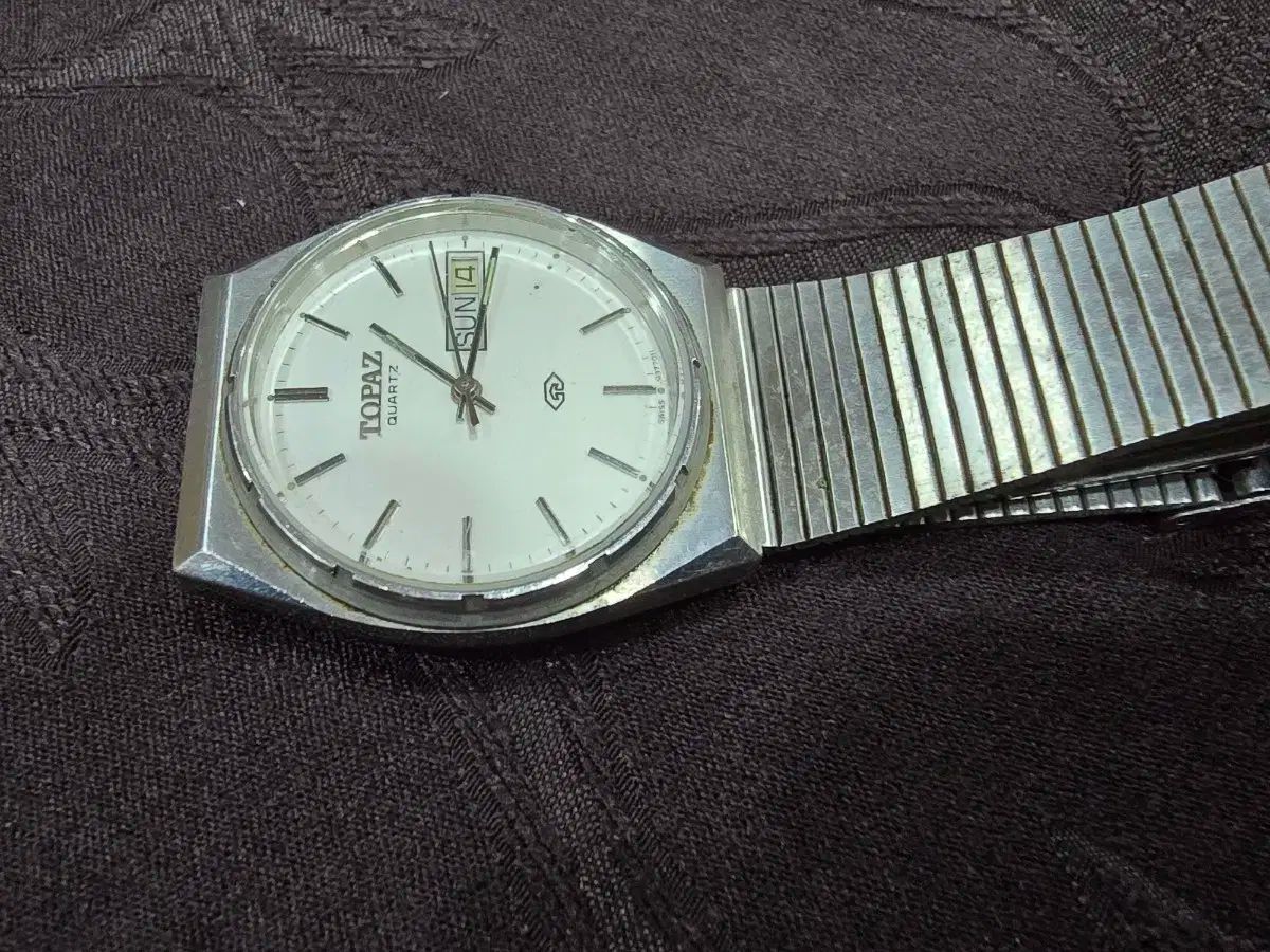  ヴィンテージ時計 トパーズ クォーツ ヴィンテージ メタル 時計 金属ベルト 時計
