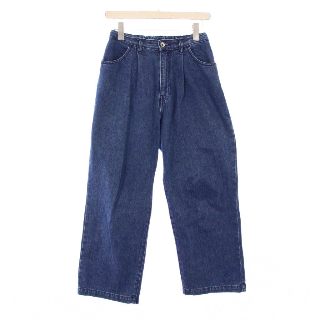 ダントン DANTON デニムパンツ ジーンズ ワイド タック ジップフライ 36 青 ブルー |BB