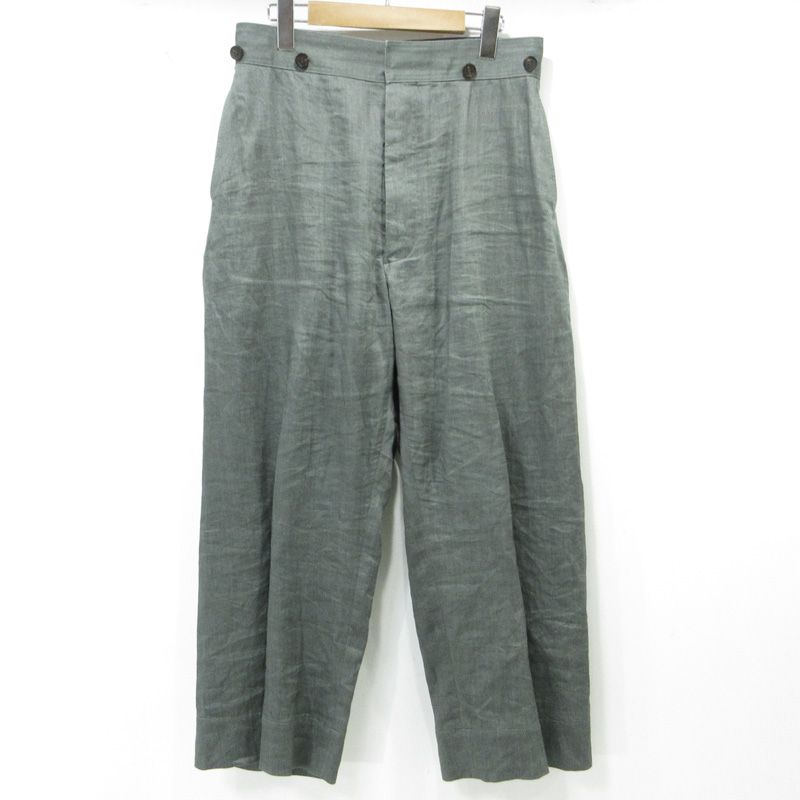 三重本店 HUMVENT ヒューベント リネンスラックス ボトムス HV301003ER グレー系 ブルーグレー カーキ サイズ 2 107