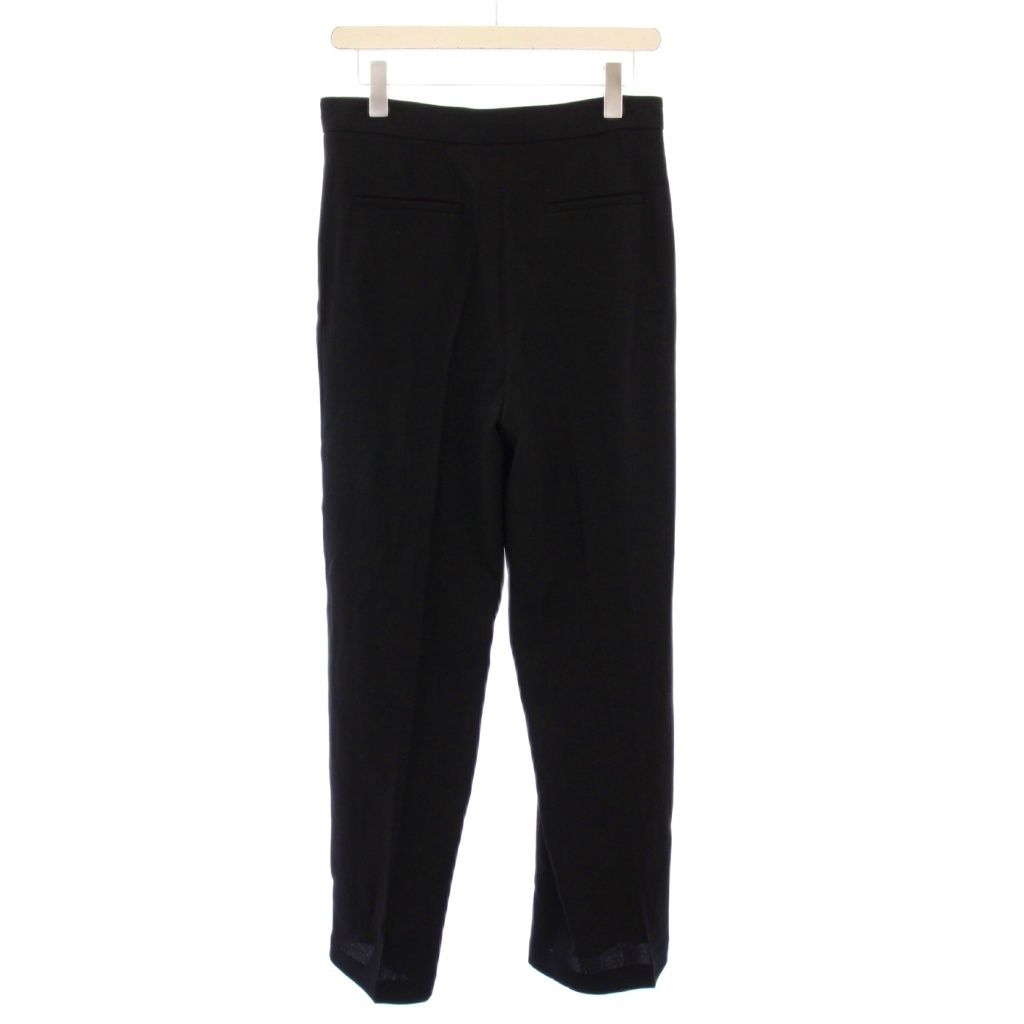 ザロウ THE ROW テーパードパンツ スラックス タック ジップフライ ウール シルク 2 黒 ブラック BB