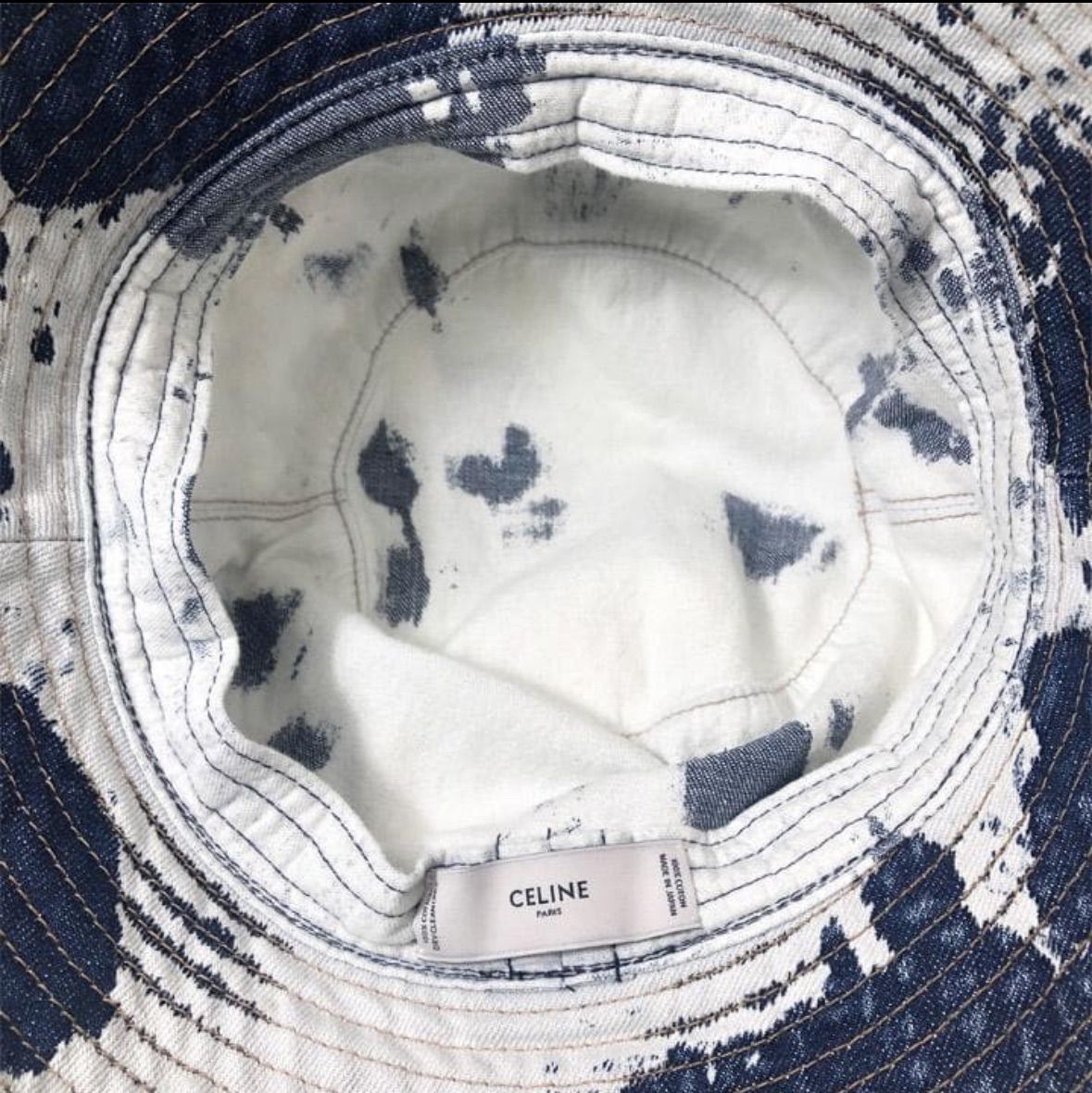 0556⭐ セリーヌ ブリーチ デニム エンブロイダリー バケットハッ