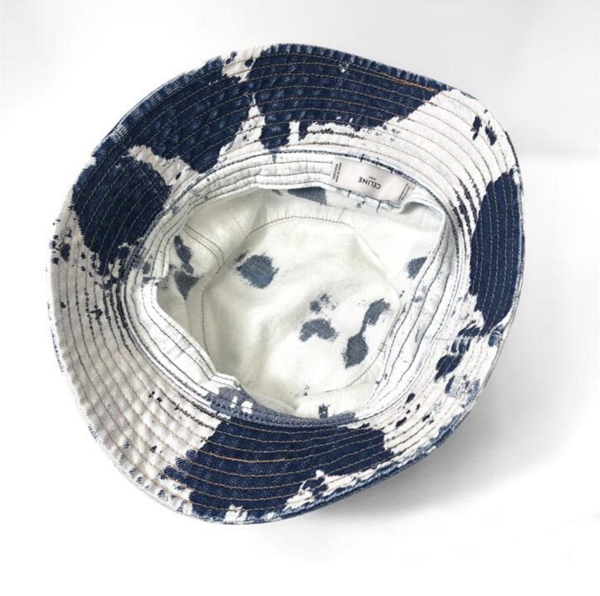 0556⭐ セリーヌ ブリーチ デニム エンブロイダリー バケットハッ