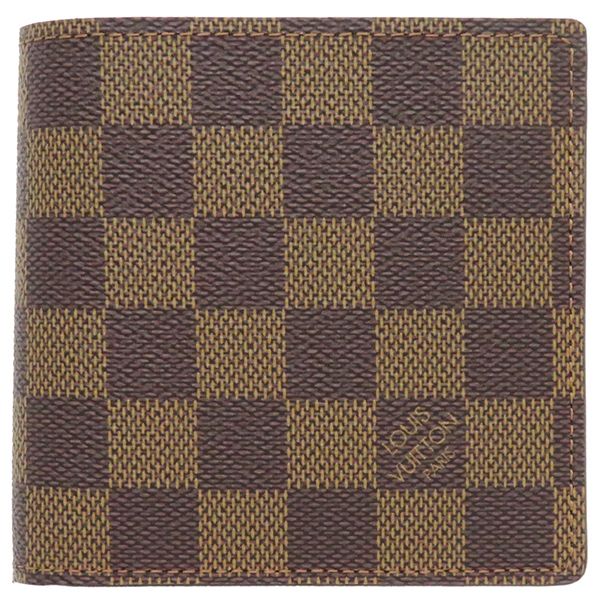 ルイヴィトン LOUIS VUITTON 二つ折り財布 ポルトフォイユ マルコ ダミエキャンバス ダミエエベヌ ゴールド金具 茶 二つ折り N61675 CA4028 箱
