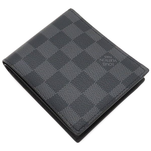 ルイヴィトン LOUIS VUITTON 二つ折り財布 ポルトフォイユ マルコ NM ダミエグラフィットキャンバス ダミエグラフィット シルバー金具 黒 グレー N 63336 CA 4189 箱