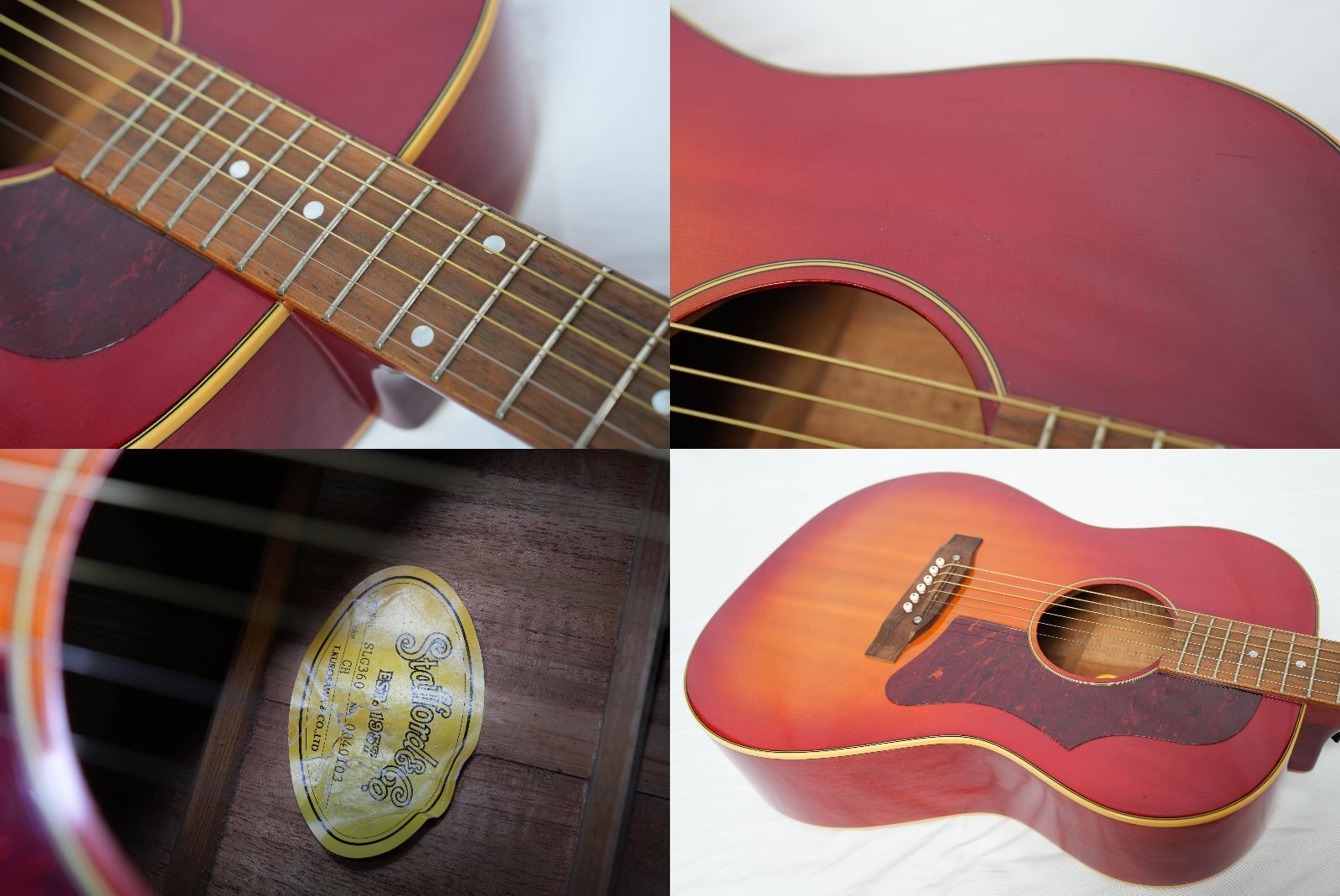 美品！Stafford SLG360 RED ☆Stafford☆SLG-360 CH Gibson B-25コピー コンパクトサイズ