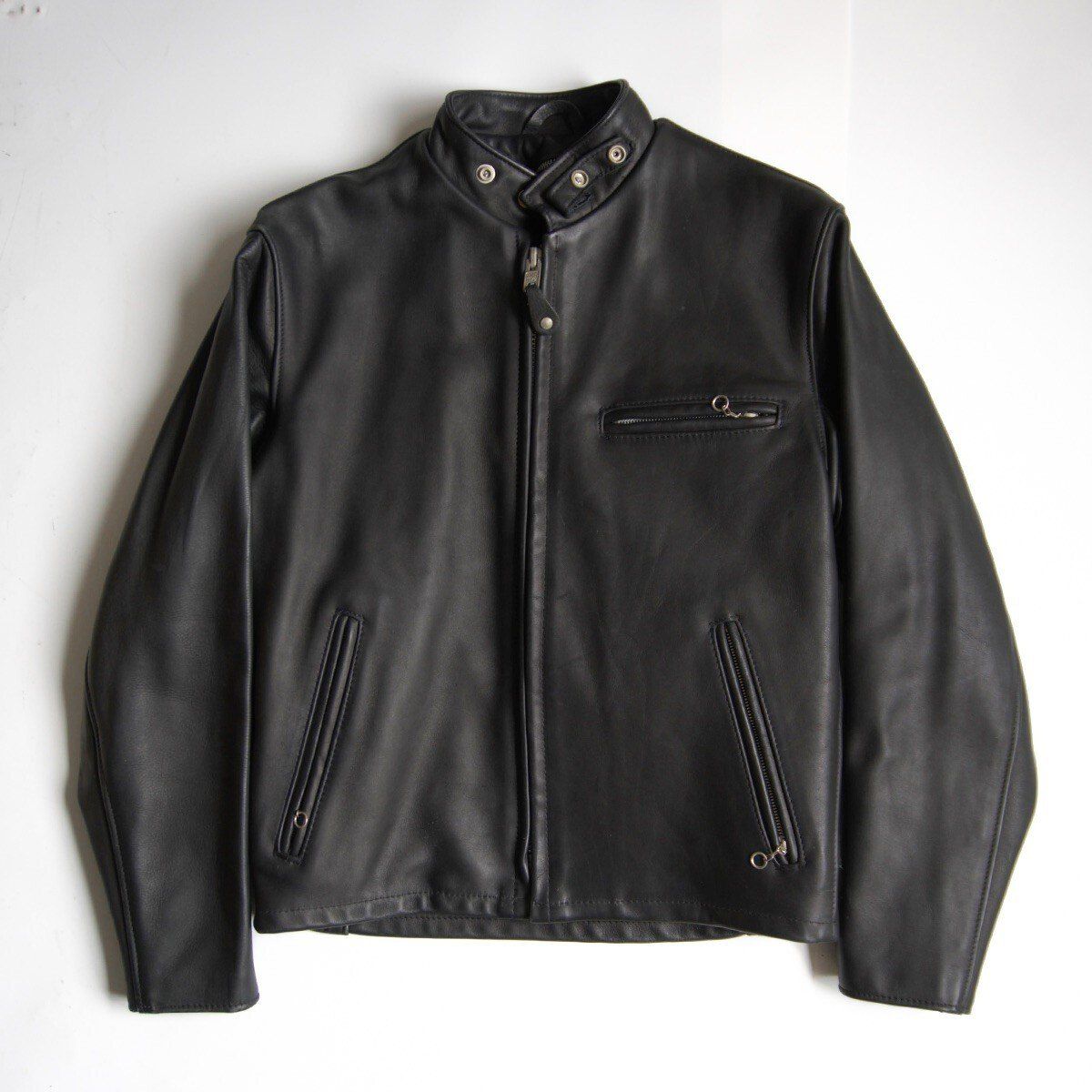 美品】SCHOTT【641SP/シングルライダースジャケット】38 ブラック ボア