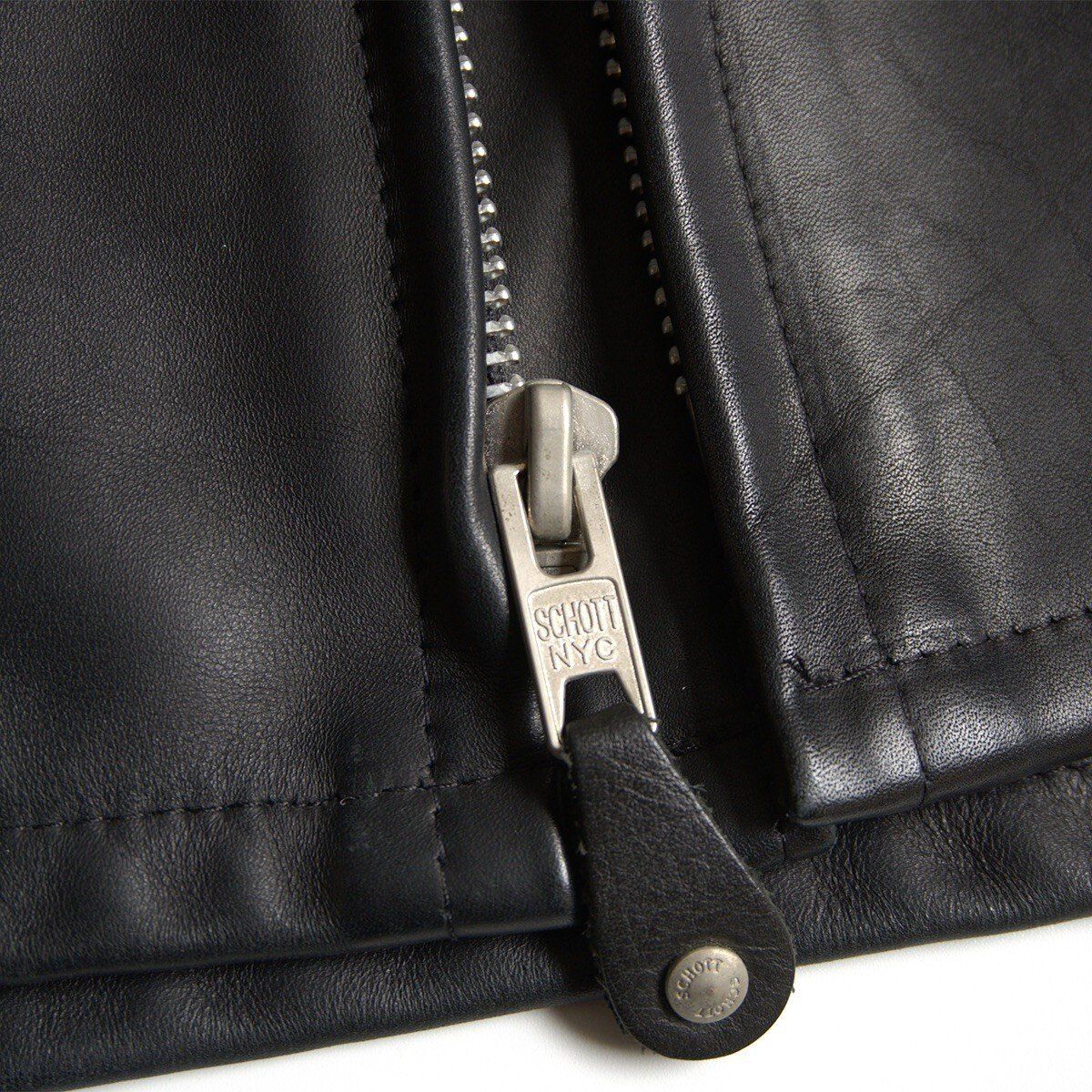 美品】SCHOTT【641SP/シングルライダースジャケット】38 ブラック ボア