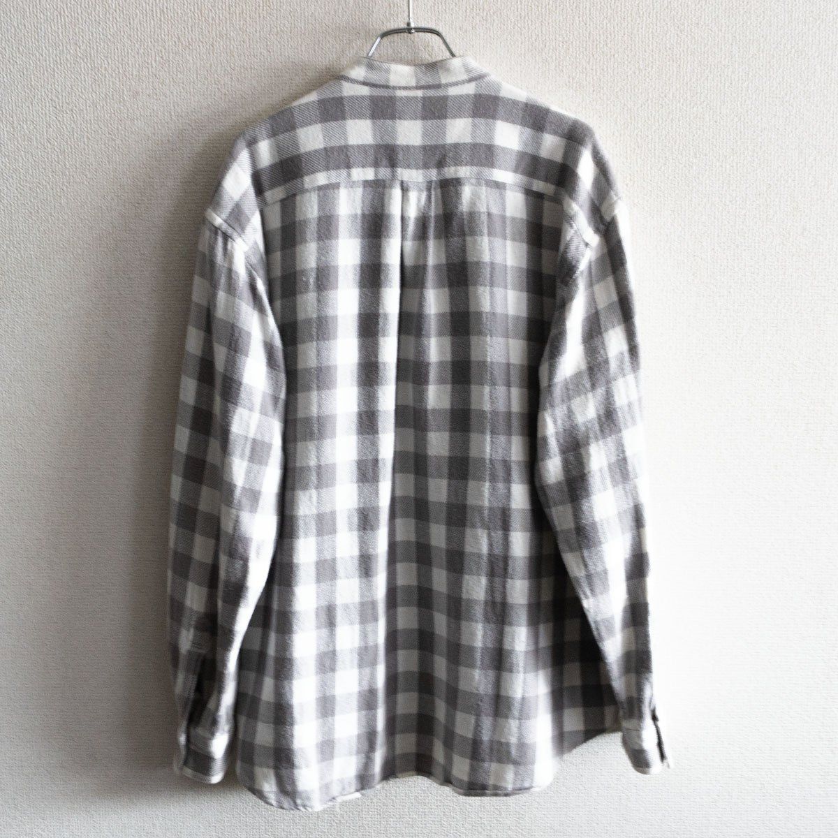 90s/美品】GOOD ENOUGH 【バンドカラー チェック ネルシャツ】 M
