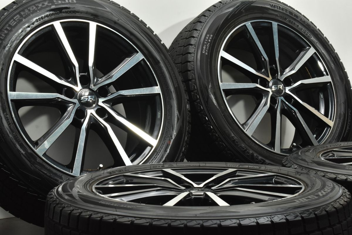 ハリアー RAV4などに SR 18in 7.5J 38 PCD114.3 ダンロップ ウインターマックス SJ8 225|60R18 レクサス 10系 NX ヴァンガード
