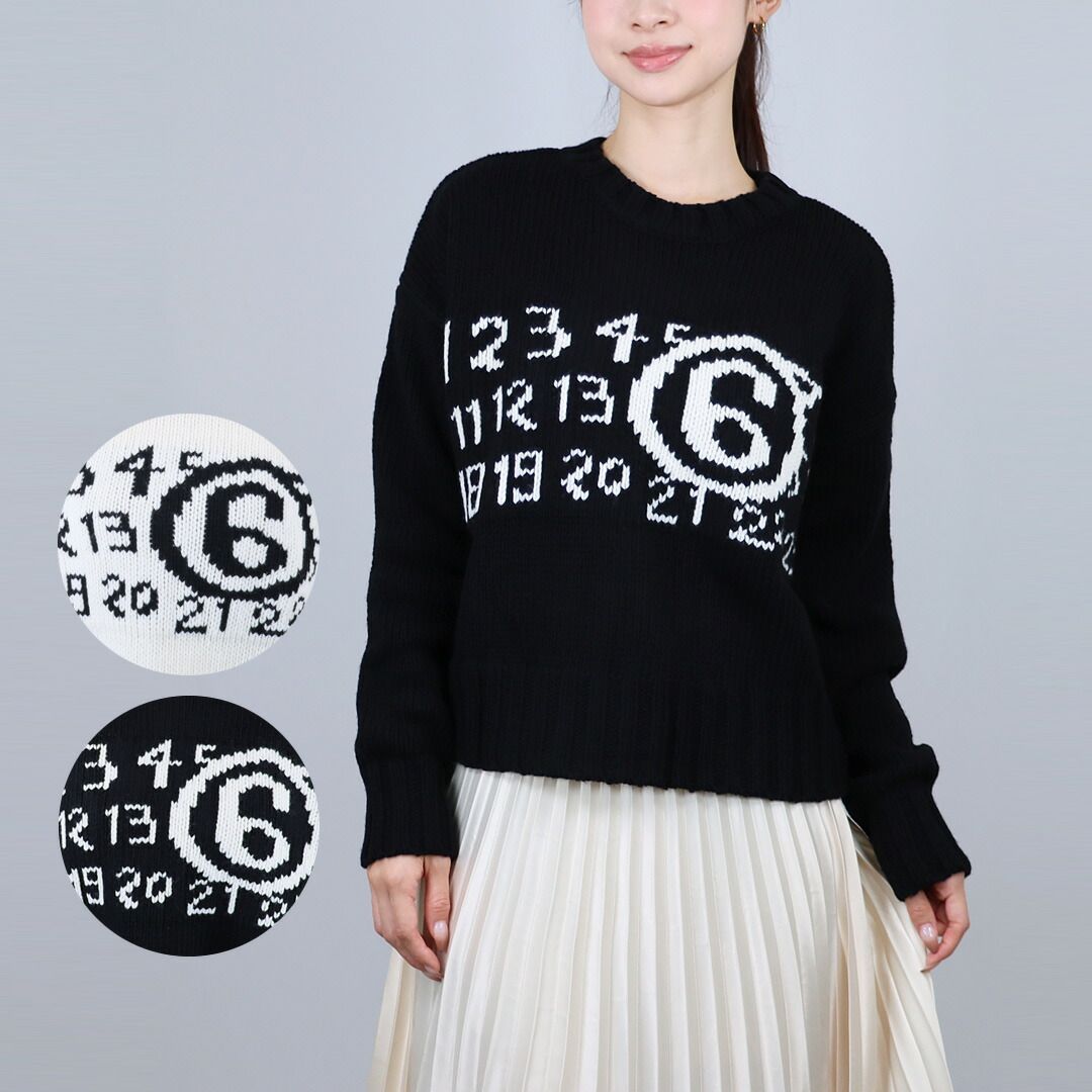 エムエムシックス メゾンマルジェラ MM6 MAISON MARGIELA キッズセーター レディースセーター ロゴニット MM6K49U-M60882