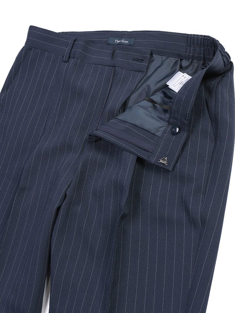 theo dore セオドール ストライプ ワンタック パンツ DECORATOM_COM_BR
