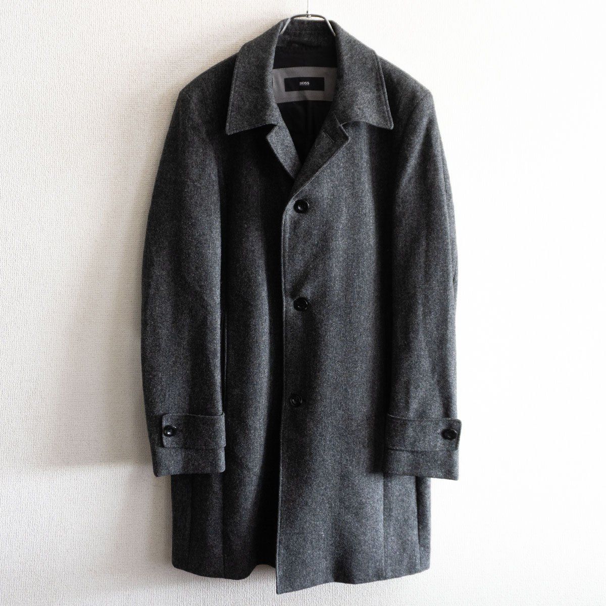 美品 BOSS HUGOBOSS ヒューゴボス チェスターコート ウールコート 