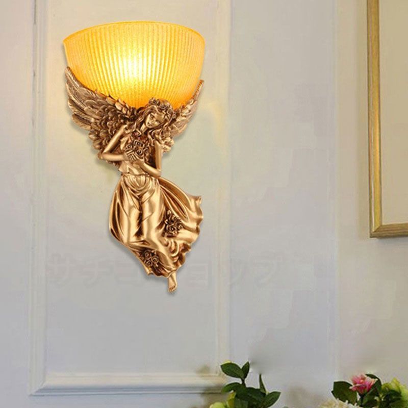 プラケットライト 壁掛け灯 壁灯 室内 屋内 エクステリア 門柱灯 アンティーク 北欧風 天使 右モデル
