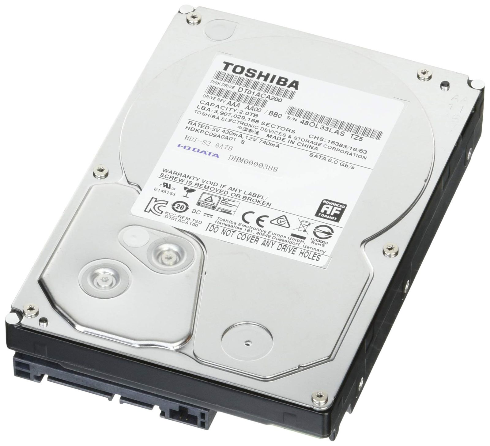 I-O DATA 内蔵ハードディスク 2TB/Serial ATA III対応/最大転送速度