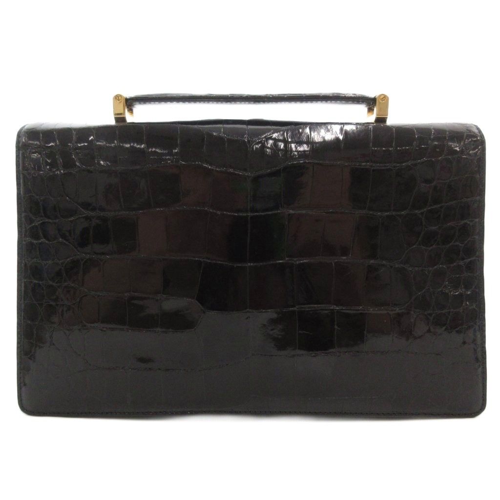 JRA ハンドバッグ クロコダイル レザー ダイヤルロック 黒 ブラック AE GY18