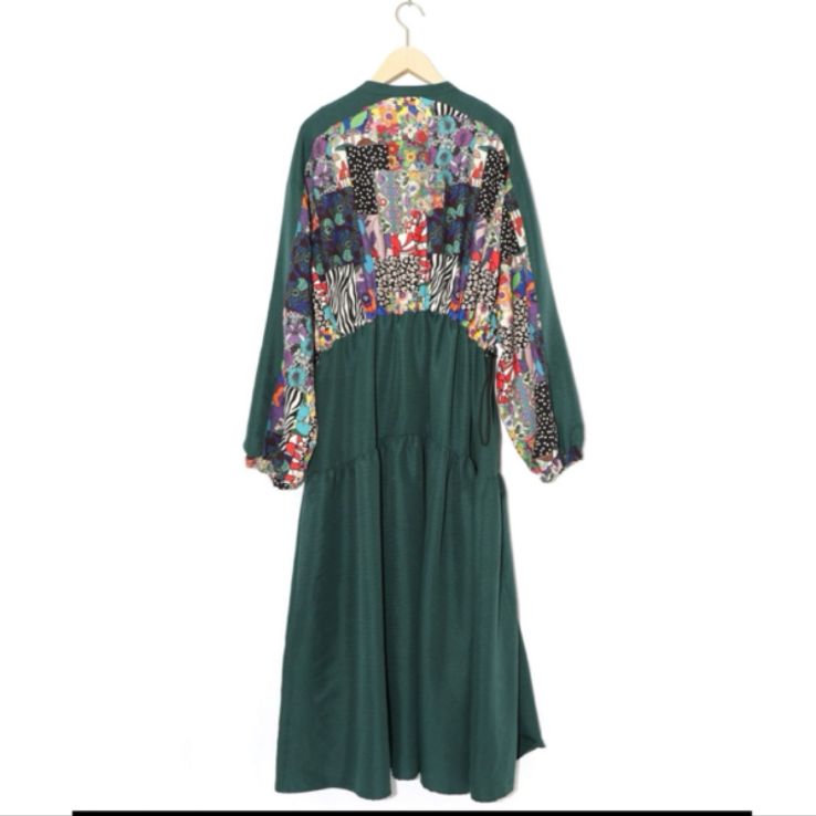 総柄ワッシャーティアードシャツワンピース