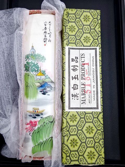☆大理石 文鎮 山水 漢白玉制品 書道 レトロ文鎮☆ - メルカリ