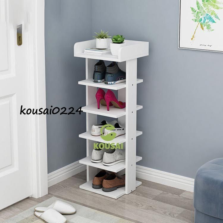 配送商品は通常配送無料。 シューズラック 省 スペース 6段 靴箱 靴入れ スリッパラック スリム 靴棚 駄箱 玄関収納 多機能 収納ラック シューズ 木製 インテリア 物置 超安値登場！