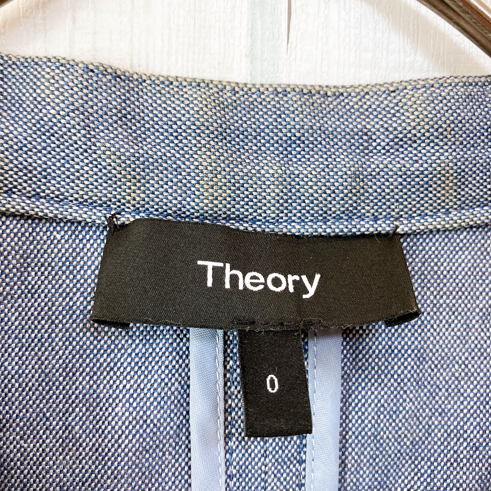 theory セオリー デニムジャケット S 0サイズ 長袖 ブルー ノーカラー 