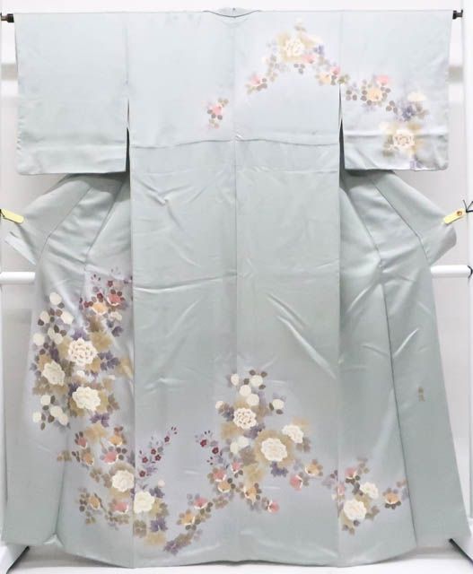 京松 訪問着 作家物 花 正絹 着物 身丈約164cm 裄丈約64.5cm kyo7z10-1196