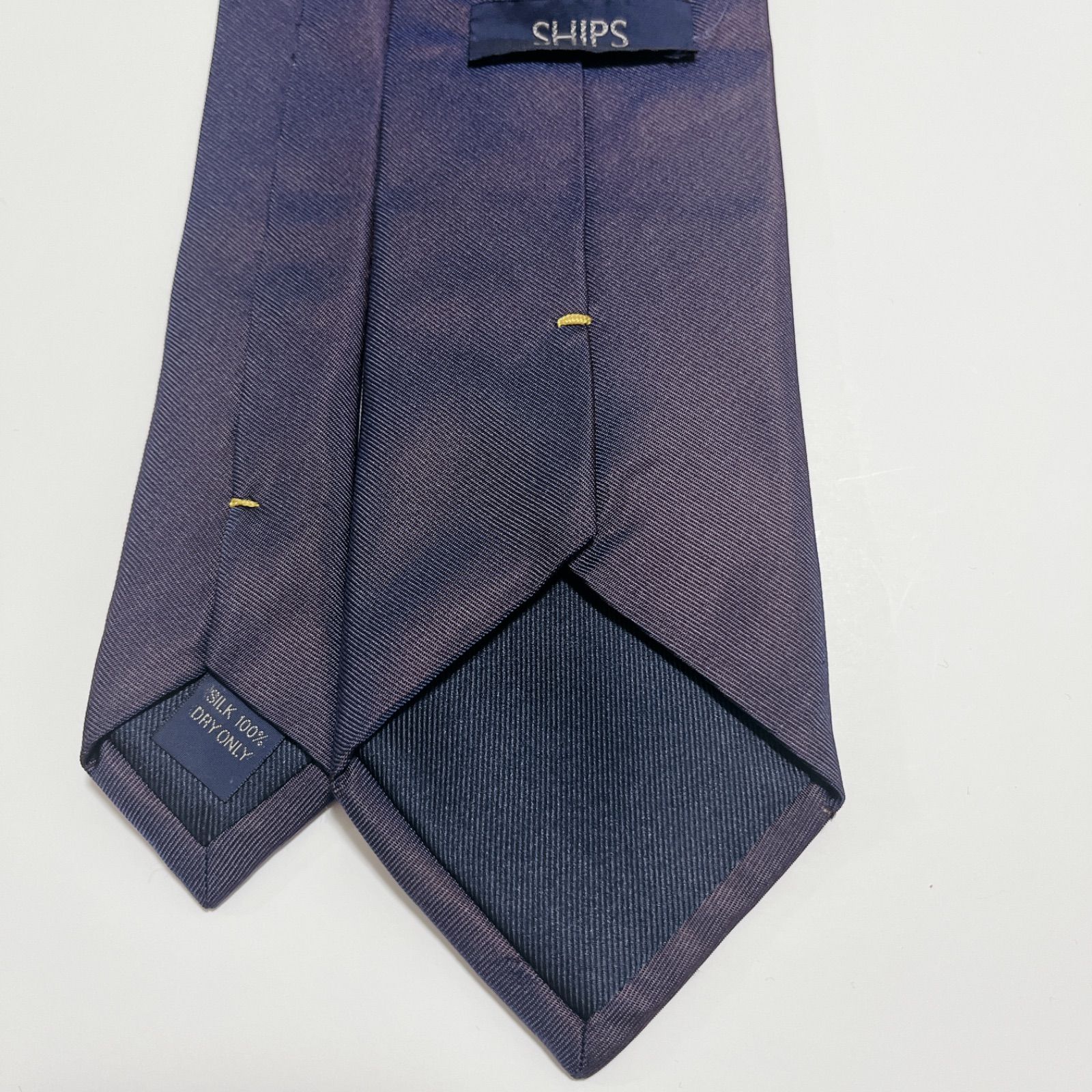 美品 シップス ネクタイ ハイブランド ソリッドタイ 無地 光沢 希少  