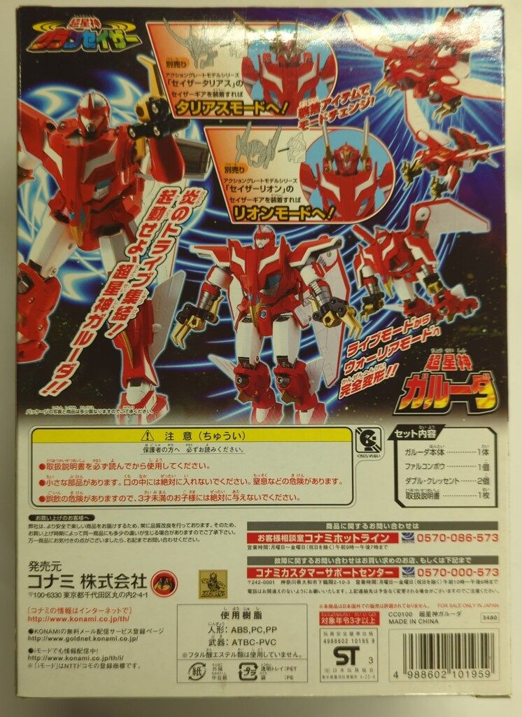 コナミ チェンジグレートメカシリーズ 超星神グランセイザー 超星神ガルーダ CC 0100