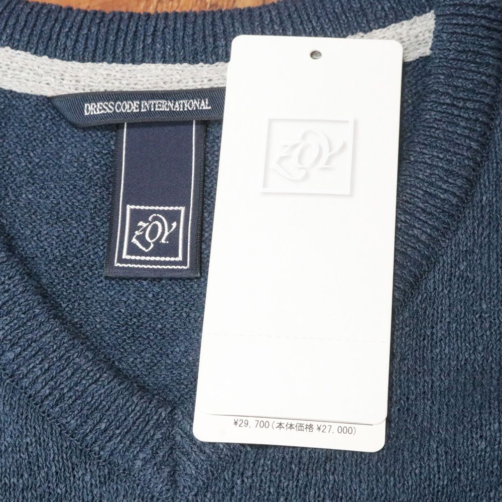 ZOY 3 XL サイズ 長袖ニット 071414703 Vネック camifine TSUMUGI 和紙 吸湿速乾 軽量 イージーケア ゴルフ メンズ 紳士 ゾーイ 紺 ネイビー md434 LLC-HASEGAWATOSO_COM