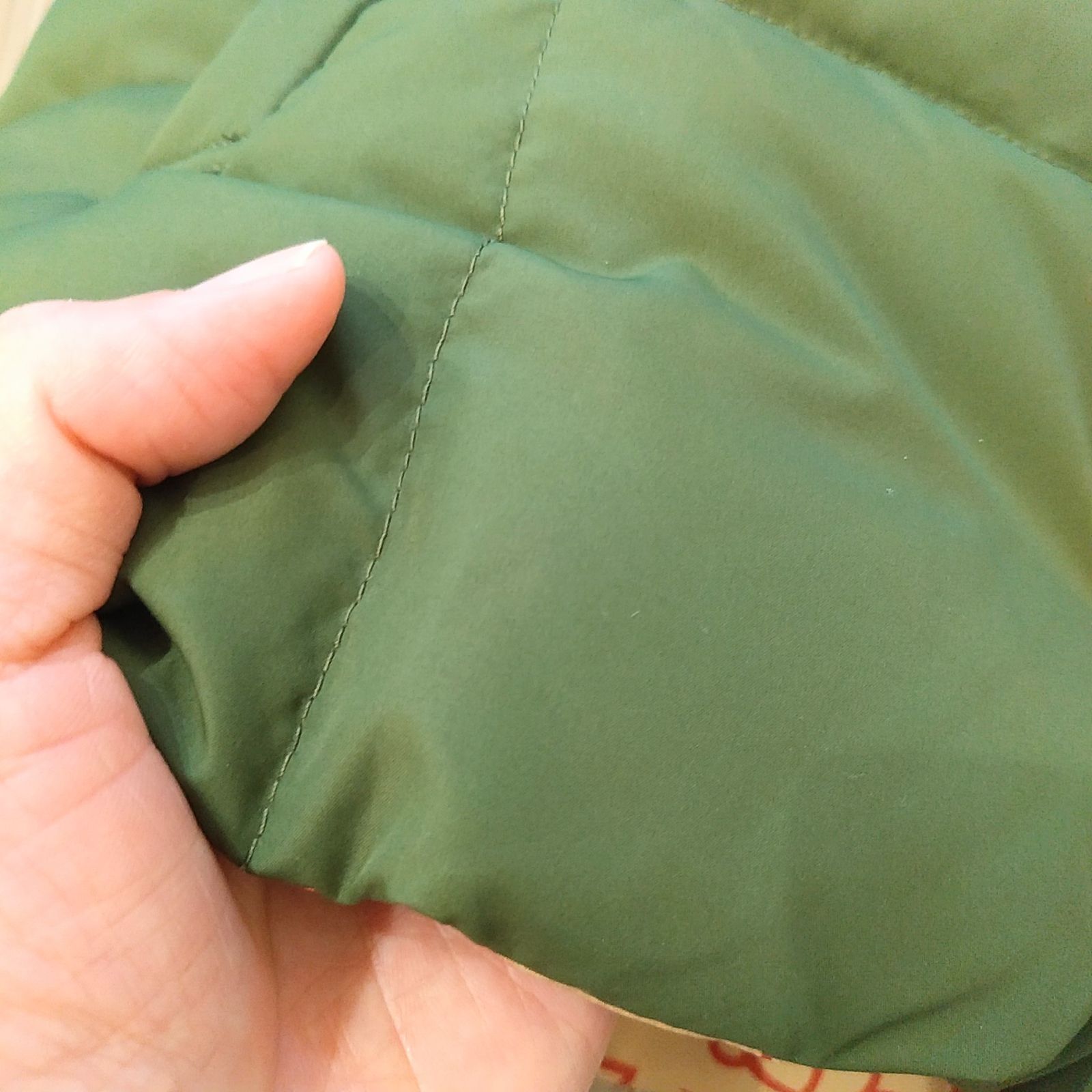 使用感少なめ リバーシブルダウンベスト ダウン ヘザー アニマル柄 Jocomomola ホコモモラ グリーン レッド スペインブランド GULLKHAN_COM